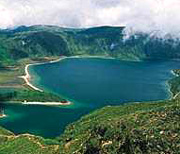 Lago Afogo volcanic island lake in Azores photo