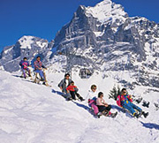 Family Winter Snow at the Eiger Jungfrau Switzerland photo