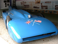 Malcolm Campbell's Bluebird speed record car replica photo