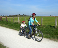 Small Children tagalong tandem bicycle photo