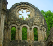 Rosette Gothic Window Orval Abbey Ruins photo