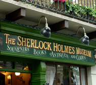 Sherlock Holmes Museum in London sign photo