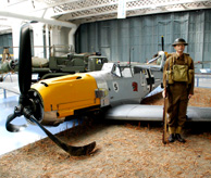 Crashed Messerschmitt 109 Display at Duxford Air Field Museum photo 