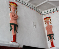 Painted plasterwork figures Plas Mawr photo