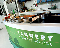 Tannery Cookery School cooking station photo