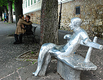 A G Matos Bench Statue Zagreb photo