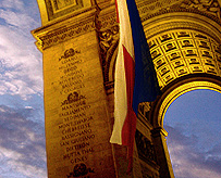 Arc de Triomphe Frech Flag Twilight photo