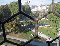 Zurich Tower Window View from Landesmuseum photo