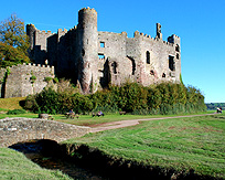 Laugharne Castle on Estuary Shore photo