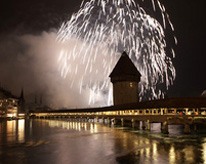 Fireworks at chapel Bridge Lucenre photo