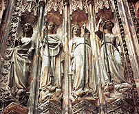 Female Saints and Devils at Gothich Strasbourg Cathedral photo