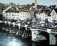Old Middele bridge 1899 Basel