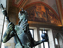 Charlemagne Stature Aachen Town Hall Coronation Hall
