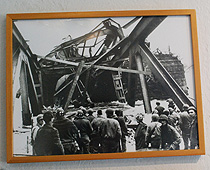 Picture of Remagen Bridge Collapse with American soldiers
