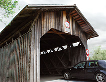 Wooden Bridge with Car