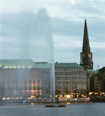 Hamburg, Germany, Alster center for shopping and sight-seeing photo