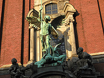 Archangel Michael Slayign Devil Hamburg St Michaelis
