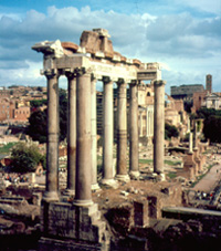 ruins of roman forum for walking tour of rome photo