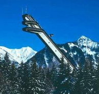 winter ski holiday ski flying in Germna alps tower photo