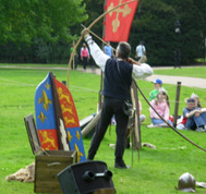 Warwick Castle archery demonstration of the family photo