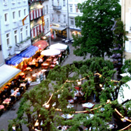 Hotel room view Löwenbrau beer garden Baden Baden photo