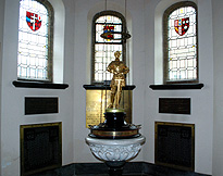 Memorial Statue and  Windows at Memorial Church Ieper photo