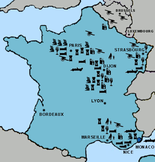 Clickable Directory Map for France Travel Destinations Idea Articles on Bargain Travel Europe